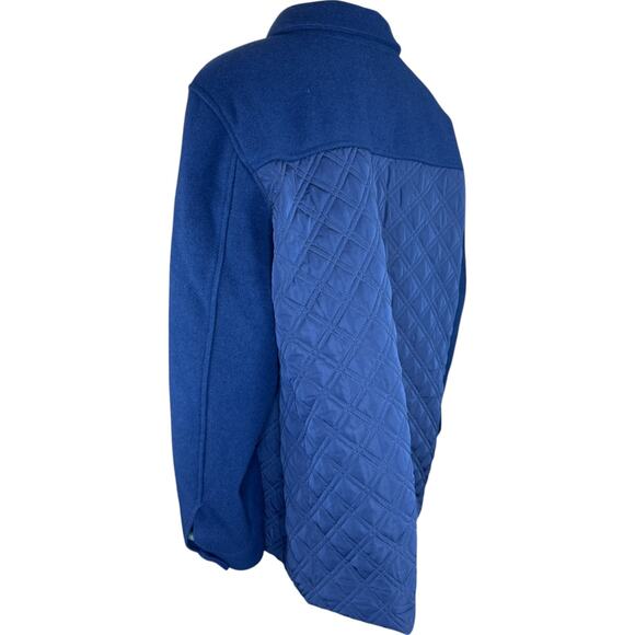 Isaac Mizrahi Live! Estate Mixed Media Quilted Barn Jacket Dark Navy X-Large - Picture 7 of 16